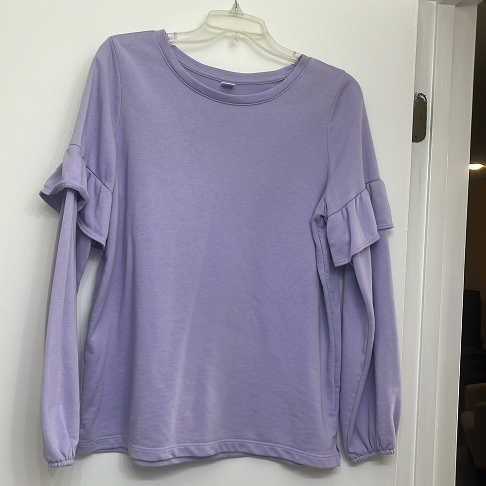 Old Navy Lavender Long Sleeve Ruffle Sleeve Tee